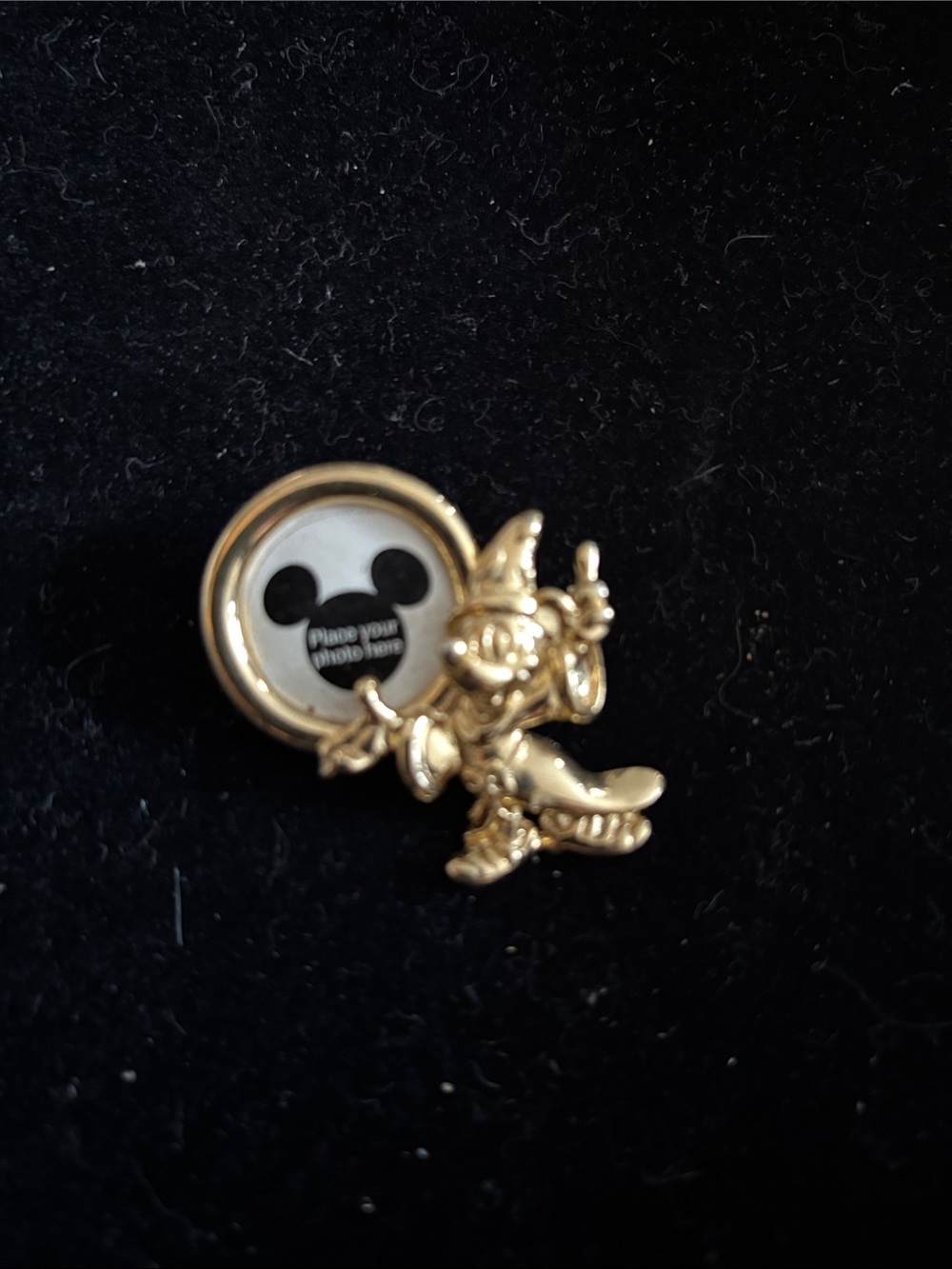 Disney Gold-Tone Sorcerer Mickey Photo Frame Brooch